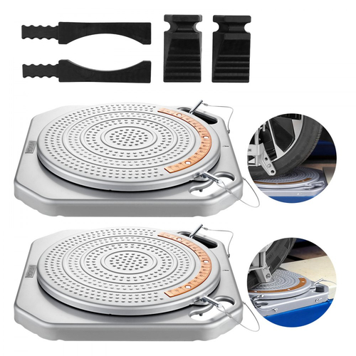 Πλάκες στροφής ευθυγράμμισης τροχών VEVOR, 2 τεμάχια, χωρητικότητα 2 τόνων ανά πλάκα, μετρήσεις ορειχάλκινου καντράν, εργαλείο ευθυγράμμισης τροχών περιστρεφόμενης πλάκας 360° με γέφυρα μετάβασης και μπλοκ ώσης για αυτοκίνητο, SUV, ελαφρύ φορτηγό