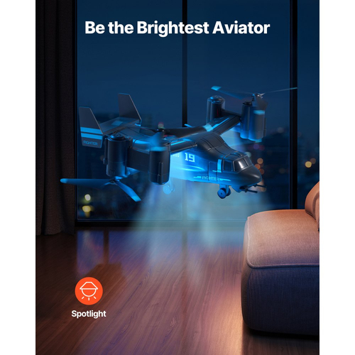 Τηλεκατευθυνόμενο Ελικόπτερο VEVOR, Τηλεκατευθυνόμενο Ελικόπτερο 2.4GHz με Γυροσκόπιο, Τηλεκατευθυνόμενο Αεροπλάνο 4 Καναλιών για Αρχάριους, Φώτα Πτέρυγας & Απογείωση/Προσγείωση με Ένα Κλειδί, Παιχνίδια Πτήσης Αεροπλάνων για Παιδιά Ηλικίας 8 ετών και άνω