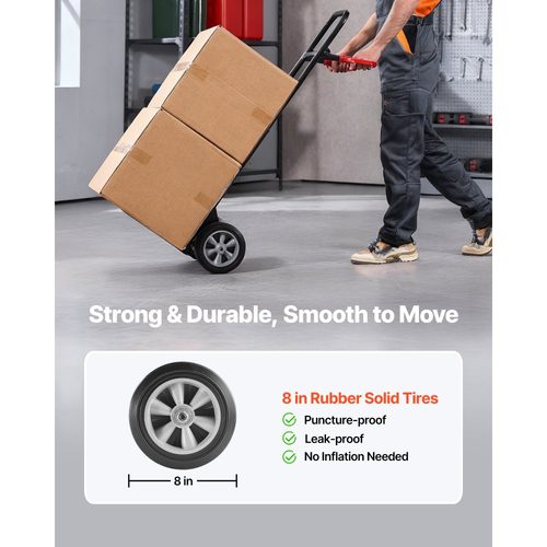 Φορητό καρότσι VEVOR, χωρητικότητα φορτίου 272 kg, βαρέως τύπου καρότσι χειρός με ρόδες και τηλεσκοπική λαβή, φορητό καρότσι με ιμάντα πρόσδεσης για μετακόμιση σε σπίτι, γραφείο, αποθήκη, σούπερ μάρκετ
