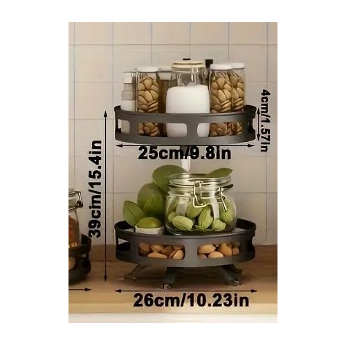 Ραφιέρα οργάνωσης κουζίνας περιστρεφόμενη διώροφη - 11902 - 114005 - White