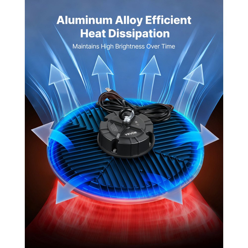 VEVOR 10 τεμάχια LED High Bay Lights, 5000K 200W 30000LM Super Bright UFO LED Warehouse Shop Lights, IP65 Αδιάβροχο, 100-277V Ευρεία τάση για αποθήκη, εργαστήριο, εργοστάσιο, γυμναστήριο, γκαράζ, αχυρώνα, μαύρο