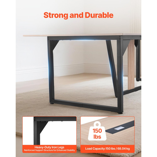 Τραπέζι Συνεδριάσεων VEVOR, Τραπέζι Γραφείου 2400 mm για 10 Άτομα, Μοντέρνο Ορθογώνιο Γραφείο Σεμιναρίων με Μεταλλικά Πόδια, Μεγάλο Γραφείο Συνεδριάσεων Ιδανικό για Γραφείο, Αίθουσα Συσκέψεων, Αίθουσα Συνεδριάσεων, Εύκολη Συναρμολόγηση, Καφέ