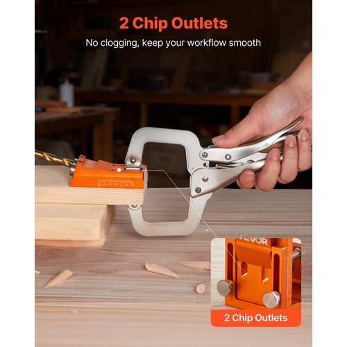 Κιτ Διάτρησης Θηλής VEVOR, Ρυθμιζόμενο από 12 mm έως 48 mm, Σύστημα Διάτρησης Θηλής με Βηματικό Τρυπάνι, Εξάγωνο Κλειδί, Δακτύλιο Στάσης Τρυπανιού, Τετράγωνη Μύτη Κίνησης, Βύσματα και Βίδες, Ενισχυμένο Μεταλλικό Πλαίσιο, για Ξυλουργική