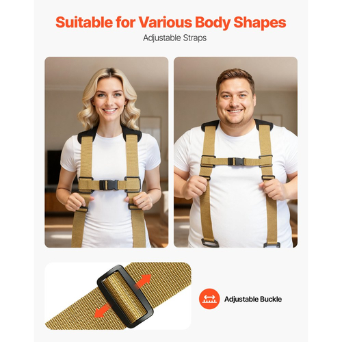 Ιμάντες Μετακίνησης VEVOR, Υποστηρίζει έως 453,6 kg, Σύστημα Ανύψωσης και Μετακίνησης 2 Ατόμων με 2 Ιμάντες Ζώνης & 2 Ιμάντες Φέρουσας Φόρτισης, Ρυθμιζόμενοι Ιμάντες Ανύψωσης για Μετακίνηση Επίπλων, Συσκευών, Στρωμάτων