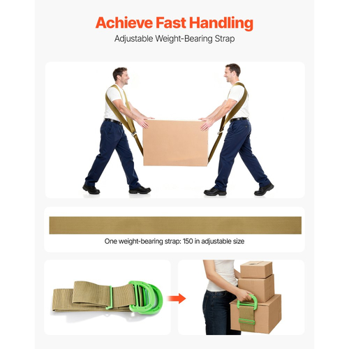 Ιμάντες Μετακίνησης VEVOR, Σύστημα Ανύψωσης και Μετακίνησης 2 Ατόμων με 2 Ιμάντες Ζώνης, 1 Ιμάντα Φέρουσας Βάρους & 1 Ιμάντα Χειρός, Ρυθμιζόμενοι Ιμάντες Ώμου Ανύψωσης, Μετακίνηση Επίπλων, Συσκευών, Στρωμάτων