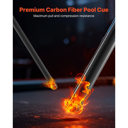 Στέκα Μπιλιάρδου VEVOR, 1 τεμάχιο στέκας άλματος, 1473,2 χιλ. & 554 γρ. μπιλιάρδο, ραβδί άλματος με άξονα από ανθρακονήματα & στέκες σφενδάμου, στέκα μπιλιάρδου άλματος για βαριά χτυπήματα για ενήλικες, σπίτι, γραφείο