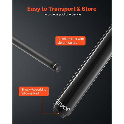 Στέκα Μπιλιάρδου VEVOR, 1 τεμάχιο στέκας άλματος, 1473,2 χιλ. & 554 γρ. μπιλιάρδο, ραβδί άλματος με άξονα από ανθρακονήματα & στέκες σφενδάμου, στέκα μπιλιάρδου άλματος για βαριά χτυπήματα για ενήλικες, σπίτι, γραφείο