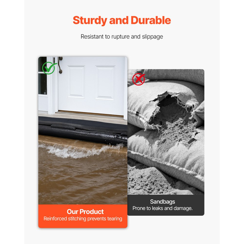 Φράγμα Πλημμύρας VEVOR, 8 τεμάχια, Σακούλες Πλημμύρας 3050 x 210 mm που ενεργοποιούνται από το νερό, Επαναχρησιμοποιήσιμο Φράγμα Απορροφητικό Νερού, Σακούλες Άμμου χωρίς Άμμο για Απόφραξη, Σακούλες Πρόληψης Πλημμύρας για Σπίτι, Πόρτα, Υπόγειο, Γκαράζ