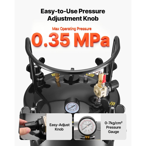 Δεξαμενή βαφής με δοχείο πίεσης VEVOR, Δεξαμενή βαφής βαρέως τύπου από χάλυβα 30 λίτρων, Δοχεία βαφής με πίεση ψεκασμού με τρεις συνδέσμους γρήγορης σύνδεσης για οικιακή χρήση, DIY, Δημιουργίες τέχνης, Δεξαμενές μεγάλης διαμέτρου