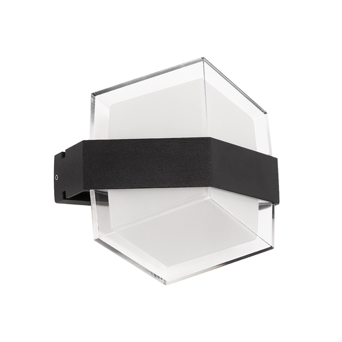 GLOBOSTAR® EMPIRE 60780 Μοντέρνο Φωτιστικό Τοίχου - Απλίκα LED 12W 1260lm 120° AC 220-240V Αδιάβροχο IP65 Φυσικό Λευκό 4500K - Bridgelux SMD Chip & TÜV SÜD Driver - Μαύρο Ματ - Μ18.5 x Π17 x Υ10cm - 3 Χρόνια Εγγύηση