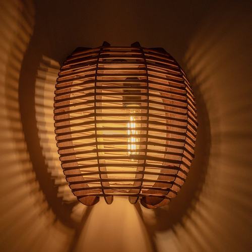 GLOBOSTAR® BOND 205-0050 Boho Φωτιστικό Τοίχου - Απλίκα με Ντουί 1 x E27 AC 220-240V IP20 - Μπεζ - M35 x Π18 x Υ32cm