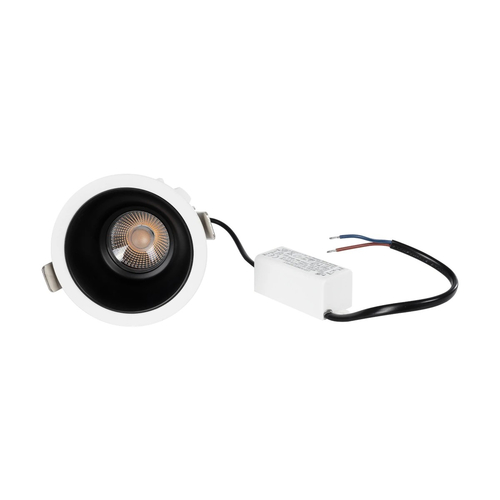 GLOBOSTAR® DUSTY 60341 Χωνευτό Downlight Σποτ LED 12W 1320lm 45° AC 220-240V Αδιάβροχο IP65 Θερμό Λευκό 2700K - Bridgelux COB Chip & TÜV SÜD Driver - Λευκό & Μαύρο Ματ - Μ8 x Π8 x Υ7.5cm / Q7.5cm - 5 Χρόνια Εγγύηση