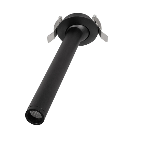 GLOBOSTAR® DALE 60372 Χωνευτό Κινούμενο Downlight Σποτ LED 5W 500lm 36° AC 220-240V IP20 Θερμό Λευκό 2700K - Bridgelux COB Chip & TÜV SÜD Driver - Μαύρο Ματ - Μ6.4 x Π6.4 x Υ20cm / Q5.5cm - 5 Χρόνια Εγγύηση