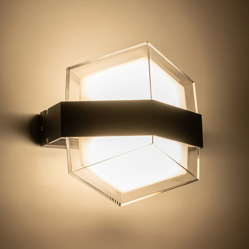 GLOBOSTAR® EMPIRE 60780 Μοντέρνο Φωτιστικό Τοίχου - Απλίκα LED 12W 1260lm 120° AC 220-240V Αδιάβροχο IP65 Φυσικό Λευκό 4500K - Bridgelux SMD Chip & TÜV SÜD Driver - Μαύρο Ματ - Μ18.5 x Π17 x Υ10cm - 3 Χρόνια Εγγύηση