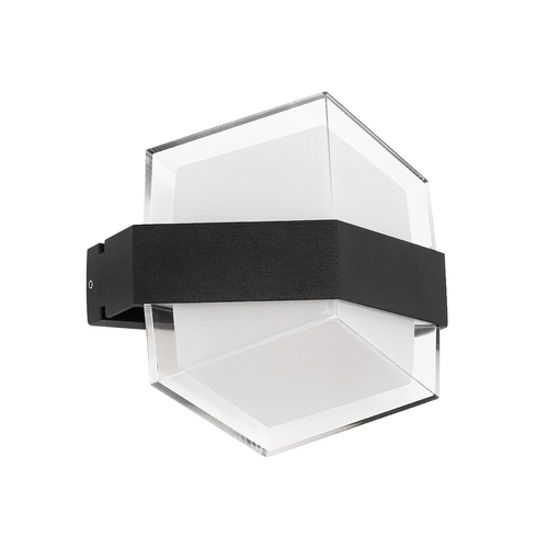 GLOBOSTAR® EMPIRE 60781 Μοντέρνο Φωτιστικό Τοίχου - Απλίκα LED 12W 1200lm 120° AC 220-240V Αδιάβροχο IP65 Θερμό Λευκό 2700K - Bridgelux SMD Chip & TÜV SÜD Driver - Μαύρο Ματ - Μ18.5 x Π17 x Υ10cm - 3 Χρόνια Εγγύηση