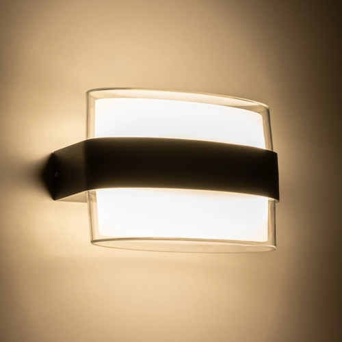 GLOBOSTAR® EMPIRE 60782 Μοντέρνο Φωτιστικό Τοίχου - Απλίκα LED 12W 1260lm 120° AC 220-240V Αδιάβροχο IP65 Φυσικό Λευκό 4500K - Bridgelux SMD Chip & TÜV SÜD Driver - Μαύρο Ματ - Μ18.5 x Π12 x Υ8.5cm - 3 Χρόνια Εγγύηση