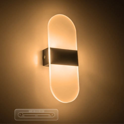 GLOBOSTAR® RARE 61337 Μοντέρνο Φωτιστικό Τοίχου - Απλίκα LED 5W 600lm 180° AC 220-240V IP20 Ρυθμιζόμενο Λευκό CCT με On/Off 2700K/4500K/6000K - Lumileds SMD Chip - Μαύρο Ματ - Μ10 x Π5 x Υ27.5cm - 3 Χρόνια Εγγύηση