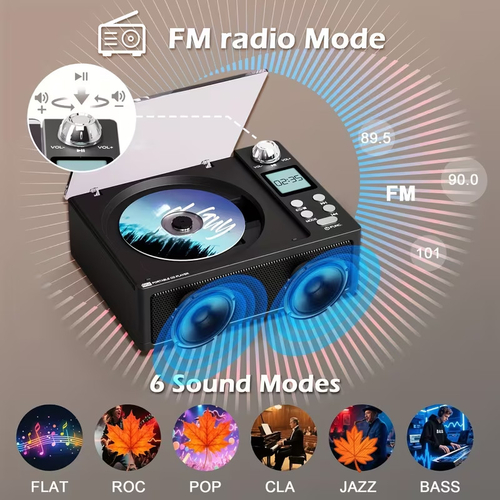 Φορητό CD Player με Bluetooth & Ραδιόφωνο - CD-3100 - 718228 - Black