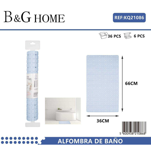 Αντιολισθητικό πατάκι μπάνιου - M0842 - 36x66cm - Light Blue - 21086