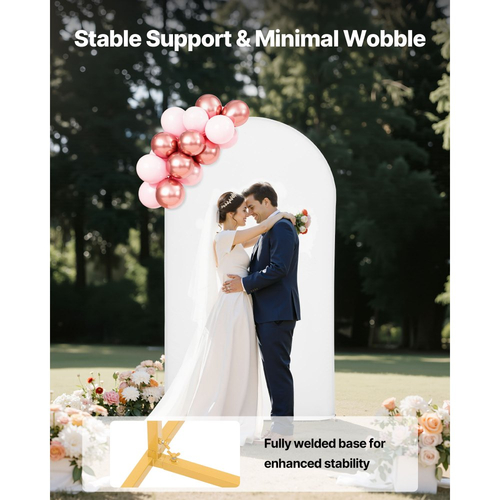 Βάση Αψίδας VEVOR, 2,2 x 1,2 μ., Σταθερή Δομή, Εύκολη Συναρμολόγηση, 1 τεμάχιο Χρυσή Μεταλλική Βάση Αψίδας με Κάλυμμα για Διακόσμηση Γάμου, Πάρτι Γενεθλίων, Εορταστικών Εκδηλώσεων και Τελετών