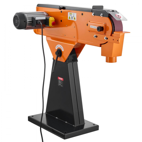 Τριβείο με ιμάντα VEVOR 76mm x 2007 mm, 2100W 900RPM Βιομηχανικής ποιότητας, με ρυθμιζόμενη γωνία 0° - 45° και θύρα συλλογής σκόνης για επαγγελματική ξυλουργική και μεταλλουργία