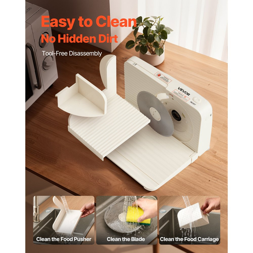 Κόφτης Κρέατος VEVOR, Ηλεκτρικός Κόφτης Deli 180W με Κοφτερή Λεπίδα 170 mm, Οικιακός Κόφτης Κρέατος με Ταχύτητα Κοπής 60-90 Σ.Α.Λ., Ρυθμιζόμενο Πάχος 0-15 mm, για Κατεψυγμένο Κρέας, Ζαμπόν, Μπαγκέτα & Prime Steak