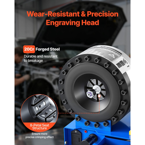 Πρεσαριστής υδραυλικού σωλήνα υψηλής πίεσης VEVOR, χειροκίνητο εργαλείο πρεσαριστού σωλήνα με 8 μήτρες και εύρος πρεσαριστού σωλήνα 6-28 mm, κατάλληλο για σωλήνες λαδιού χαμηλής και υψηλής πίεσης, σωλήνες αερίου/νερού/αυτοκινήτου AC και συνδέσεις καλωδίων