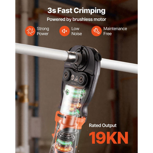 Κιτ ασύρματης πρέσας σωλήνων VEVOR, ηλεκτρικό εργαλείο πρέσας σωλήνων 18V για σωλήνες PEX και αλουμινίου-πλαστικού - με σιαγόνες πρέσας U16, U20, U25, U32, 2 μπαταρίες 2AH, γρήγορο φορτιστή και θήκη μεταφοράς