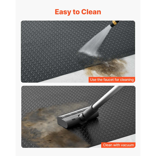 Ρολό δαπέδου γκαράζ VEVOR, Πατάκι δαπέδου γκαράζ 1,22 x 7,62 m, Προστατευτικό πατάκι δαπέδου από καουτσούκ με πλάκα διαμαντιού 3 mm με πάχος, αντιολισθητικό, ανθεκτικό στη φθορά, αδιάβροχο, εύκολο στον καθαρισμό για αποθήκη, γυμναστήρια, ρυμουλκούμενο, μαύρο