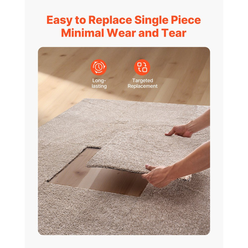 Πλακάκια χαλιού VEVOR 457x457 mm, Τετράγωνο χαλί 10 τετράγωνων τετράγωνων χαλιών, αποσπώμενο και χωρίς φθορές, αυτοκόλλητο δάπεδο σπιτιού με μαλακή επένδυση για κάλυψη 2,1㎡, εύκολο DIY για σαλόνι και υπνοδωμάτιο, ανοιχτό καφέ