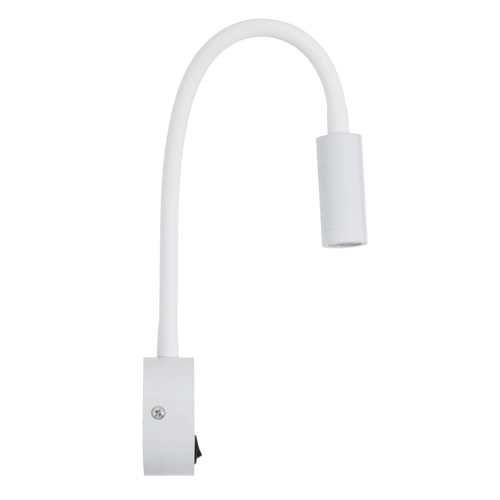 GLOBOSTAR® GOOSE 61688 Μοντέρνο Φωτιστικό Τοίχου - Απλίκα Ξενοδοχείου Reading Light LED 3W 300lm 36° AC 220-240V IP20 Θερμό Λευκό 2700K - CREE XPE Chip & TÜV SÜD Driver - Λευκό Ματ - Μ6.5 x Π15 x Υ24.5cm - 3 Χρόνια Εγγύηση