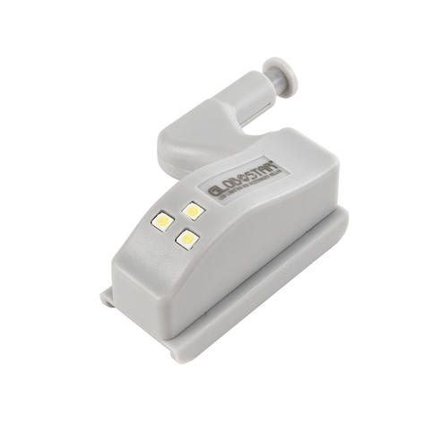 GloboStar® CLOSET 79640 Φωτιστικό Ντουλάπας LED για Μεντεσέ με Διακόπτη On/Off Κουμπωτό με Μπαταρία(Δεν συμπεριλαμβάνεται) - Ψυχρό Λευκό 6000K - Μ7 x Π4 x Υ2.5cm
