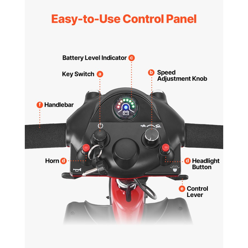 Ηλεκτρικό σκούτερ VEVOR 3 τροχών για ενήλικες και ηλικιωμένους, πτυσσόμενο σκούτερ κινητικότητας με μεγάλη εμβέλεια 20 χλμ., αναπηρικό αμαξίδιο παντός εδάφους με αντιολισθητικές ρόδες, ικανότητα αναρρίχησης 9° και φόρτωση 120 κιλών