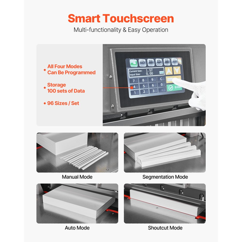 Ηλεκτρικός κόφτης χαρτιού VEVOR, Προγραμματιζόμενο μηχάνημα κοπής χαρτιού μετάλλου, πλάτος κοπής 457 mm, πάχος κοπής 58 mm, ηλεκτρικό υδραυλικό κοπτικό γκιλοτίνας με λειτουργία υπερύθρων και εφεδρική λεπίδα