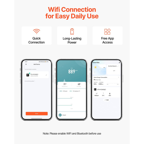 Συσκευή παρακολούθησης διοξειδίου του άνθρακα VEVOR, ελεγκτής CO2 με ένδειξη θερμοκρασίας και υγρασίας, καλώδιο αισθητήρα NDIR 4,57 μέτρων, ανιχνευτής διοξειδίου του άνθρακα, αισθητήρας CO2 για εξωτερικούς χώρους, σπίτι, γραφείο, αυτοκίνητο, επιτοίχια χρήση