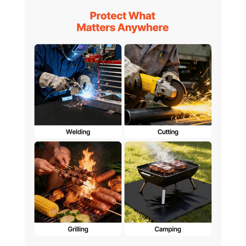 Ρολό κουβέρτας συγκόλλησης VEVOR, κουβέρτα συγκόλλησης από υαλοβάμβακα με επικάλυψη σιλικόνης 45,7 x 1,5m, κουβέρτες προστασίας από θερμότητα ανθεκτικές σε ασφάλεια έως 1800°F, ρολό μονωτικού χαλιού πυρίμαχου επιβραδυντικού φλόγας