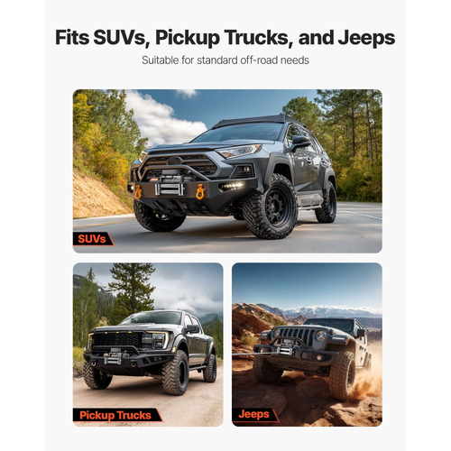 Ηλεκτρικό βαρούλκο VEVOR, χωρητικότητας 5400 kg, βαρούλκο φορτηγού 12V DC με ατσάλινο σχοινί Φ9.1 mm x 26 m, ασύρματο και ενσύρματο τηλεχειριστήριο, κατάλληλο για ρυμούλκηση SUV, τζιπ, ρυμουλκούμενου, σκάφους, εκτός δρόμου οχημάτων