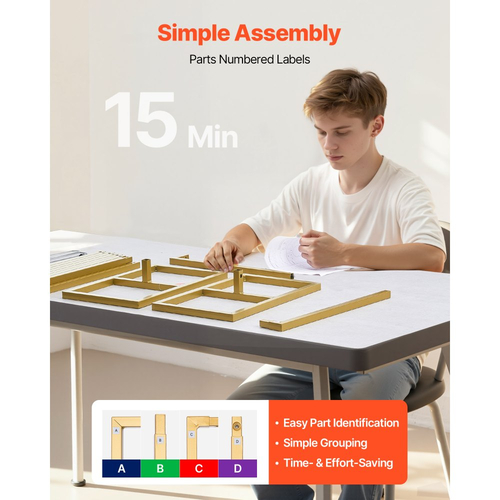 Βάση Αψίδας VEVOR, 2,4 x 2,4 μ., Σταθερή Δομή, Εύκολη Συναρμολόγηση, Τετράγωνη Χρυσή Μεταλλική Βάση Αψίδας για Γάμο, Πάρτι Γενεθλίων, Αποφοίτηση, Διακόσμηση Εορτών και Τελετών