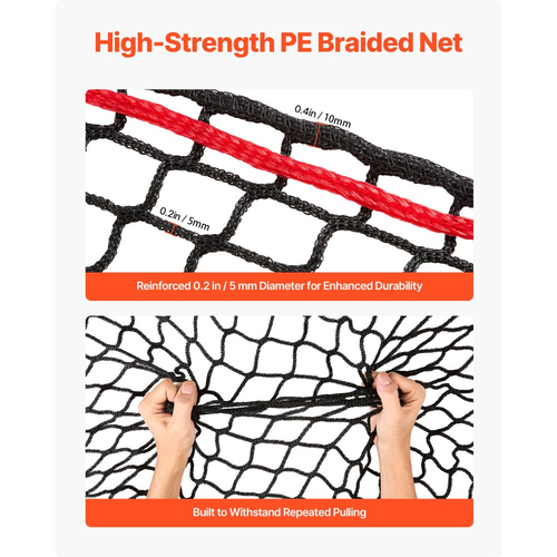 Δίχτυ σανού στρογγυλής μπάλας VEVOR, 1,8 x 1,8 x 1,8 m, τρύπες 38,1 x 38,1 mm, υλικό PE, σχεδιασμός χωρίς κόμπους, με φερμουάρ, μεταφορά βελόνας, σπάγκο επισκευής και τσάντα αποθήκευσης, δίχτυ στρογγυλής μπάλας αργής τροφοδοσίας για άλογα