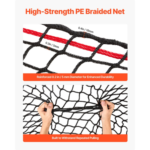 Δίχτυ σανού στρογγυλής μπάλας VEVOR, 1,8 x 1,8 x 1,8 m, τρύπες 42 x 42 mm, υλικό PE, σχεδιασμός χωρίς κόμπους, με φερμουάρ, μεταφορά βελόνας, σπάγκο επισκευής και τσάντα αποθήκευσης, δίχτυ στρογγυλής μπάλας αργής τροφοδοσίας για άλογα