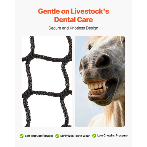 Δίχτυ σανού στρογγυλής μπάλας VEVOR, 1,8 x 1,8 x 1,8 m, τρύπες 42 x 42 mm, υλικό PE, σχεδιασμός χωρίς κόμπους, με φερμουάρ, μεταφορά βελόνας, σπάγκο επισκευής και τσάντα αποθήκευσης, δίχτυ στρογγυλής μπάλας αργής τροφοδοσίας για άλογα