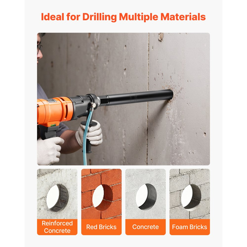 Τρυπάνι με πυρήνα VEVOR, 6 τεμάχια, διάμετρος 25,4 / 50,8 / 76,2 / 101,6 / 127,0 / 152,4 mm, βάθος τρυπήματος 356 mm, εσωτερικό σπείρωμα 1-1/4 in-7, τρυπάνι με πυρήνα υγρού διαμαντιού για οπλισμένο σκυρόδεμα, τούβλα, τοιχοποιία