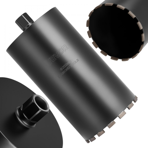 Τρυπάνι με πυρήνα VEVOR, διάμετρος 203 mm, βάθος τρυπήματος 356 mm, εσωτερικό σπείρωμα 1-1/4 in-7, τεχνολογία συγκόλλησης υψηλής ακρίβειας, τρυπάνι με πυρήνα υγρού διαμαντιού για οπλισμένο σκυρόδεμα, κόκκινα τούβλα και τοιχοποιία