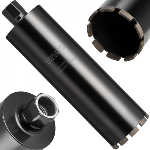 Τρυπάνι με πυρήνα VEVOR, διάμετρος 114 mm, βάθος τρυπήματος 356 mm, εσωτερικό σπείρωμα 1-1/4 in-7, τεχνολογία συγκόλλησης υψηλής ακρίβειας, τρυπάνι με πυρήνα υγρού διαμαντιού για οπλισμένο σκυρόδεμα, κόκκινα τούβλα και τοιχοποιία