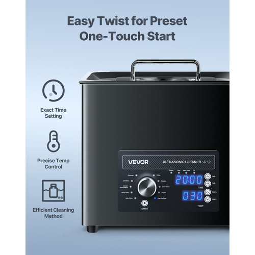 VEVOR 10L Υπερήχων Καθαριστικό, Επαγγελματικό Υπερήχων Καθαριστικό με Κουμπί Χειρισμού, Ανοξείδωτο Μηχανή Καθαρισμού με Καλάθι και Μπάλα Καθαρισμού, για Ρολόγια, Ξυράφια, Κοσμήματα, Νομίσματα και Άλλα