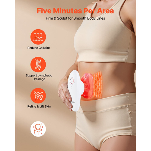Μηχανή γλυπτικής σώματος VEVOR, ηλεκτρικό μασάζ κυτταρίτιδας 3 σε 1 με 3 ρυθμιζόμενες λειτουργίες, εργαλείο θεραπείας σύσφιξης δέρματος με ασύρματη χρήση 60 λεπτών, για πλάτη, κοιλιά, μέση, χέρια, πόδια