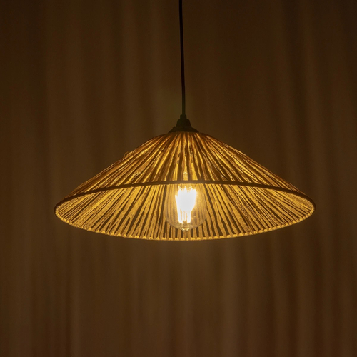 GLOBOSTAR® CHAPEAU 205-0086 Boho Κρεμαστό Φωτιστικό Οροφής με Ντουί 1 x E27 AC 220-240V IP20 - Μπεζ - M41 x Π41 x Υ17cm