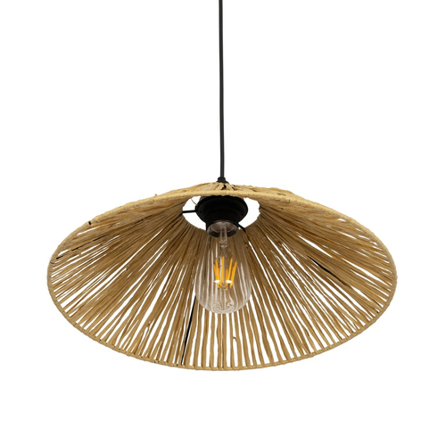 GLOBOSTAR® CHAPEAU 205-0086 Boho Κρεμαστό Φωτιστικό Οροφής με Ντουί 1 x E27 AC 220-240V IP20 - Μπεζ - M41 x Π41 x Υ17cm