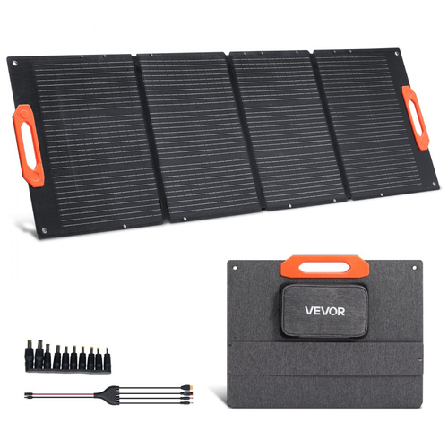 Πτυσσόμενο μονοκρυσταλλικό ηλιακό πάνελ VEVOR 150W, φορητός φορτιστής μονοκρυσταλλικού ηλιακού πάνελ ETFE απόδοσης 23% με έξοδο MC4, Type-C, θύρες USB και DC QC3.0, IP67 αδιάβροχο για σταθμούς παραγωγής ενέργειας, κατασκήνωση, πεζοπορία