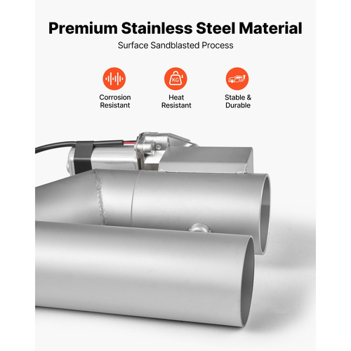 Ηλεκτρική βαλβίδα εξάτμισης VEVOR, κιτ βαλβίδων εξάτμισης 63,5 mm 2 τεμαχίων από ανοξείδωτο χάλυβα γενικής χρήσης με ένα τηλεχειριστήριο, βαλβίδα διακοπής, σωλήνας Y, τηλεχειριστήριο, κατάλληλο για φορτηγά, sedan, σπορ αυτοκίνητα, SUV